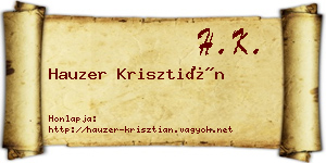 Hauzer Krisztián névjegykártya